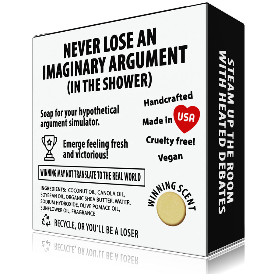 90% Winning Fake Arguments in the Shower Meme Soap - Funny Gift