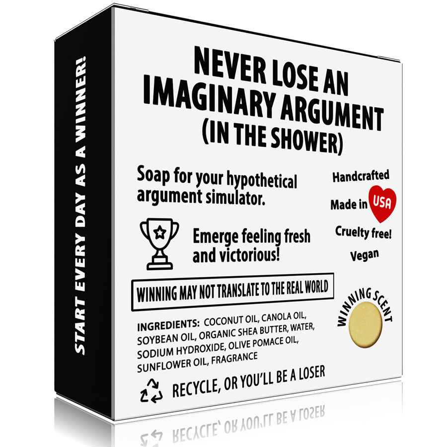Funny Novelty Soap - 90% Winning Fake Arguments in the Shower Meme Soap